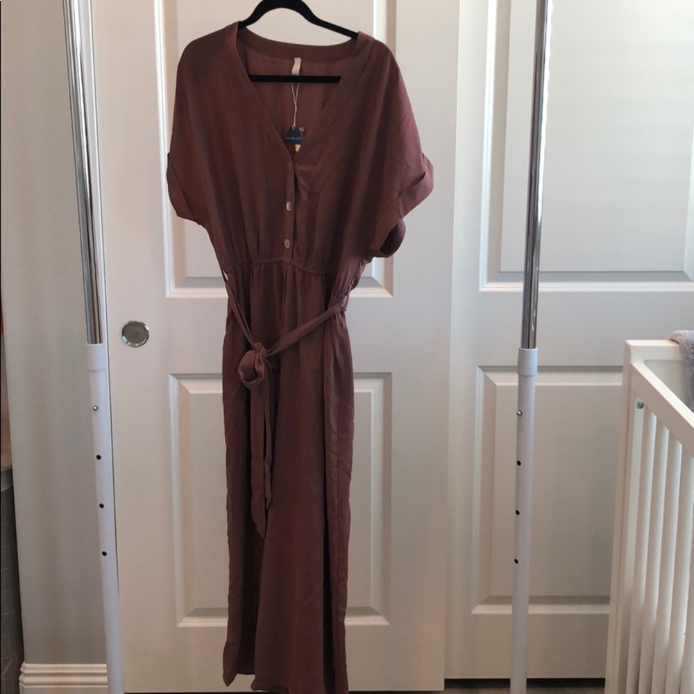 Pinkblush Maternity Mauve Tie Waist Romper